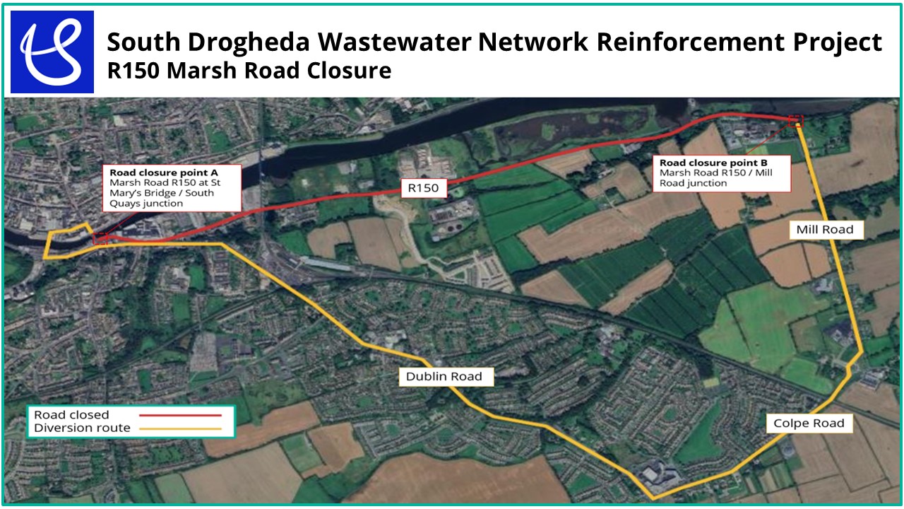 Marsh Road closure map