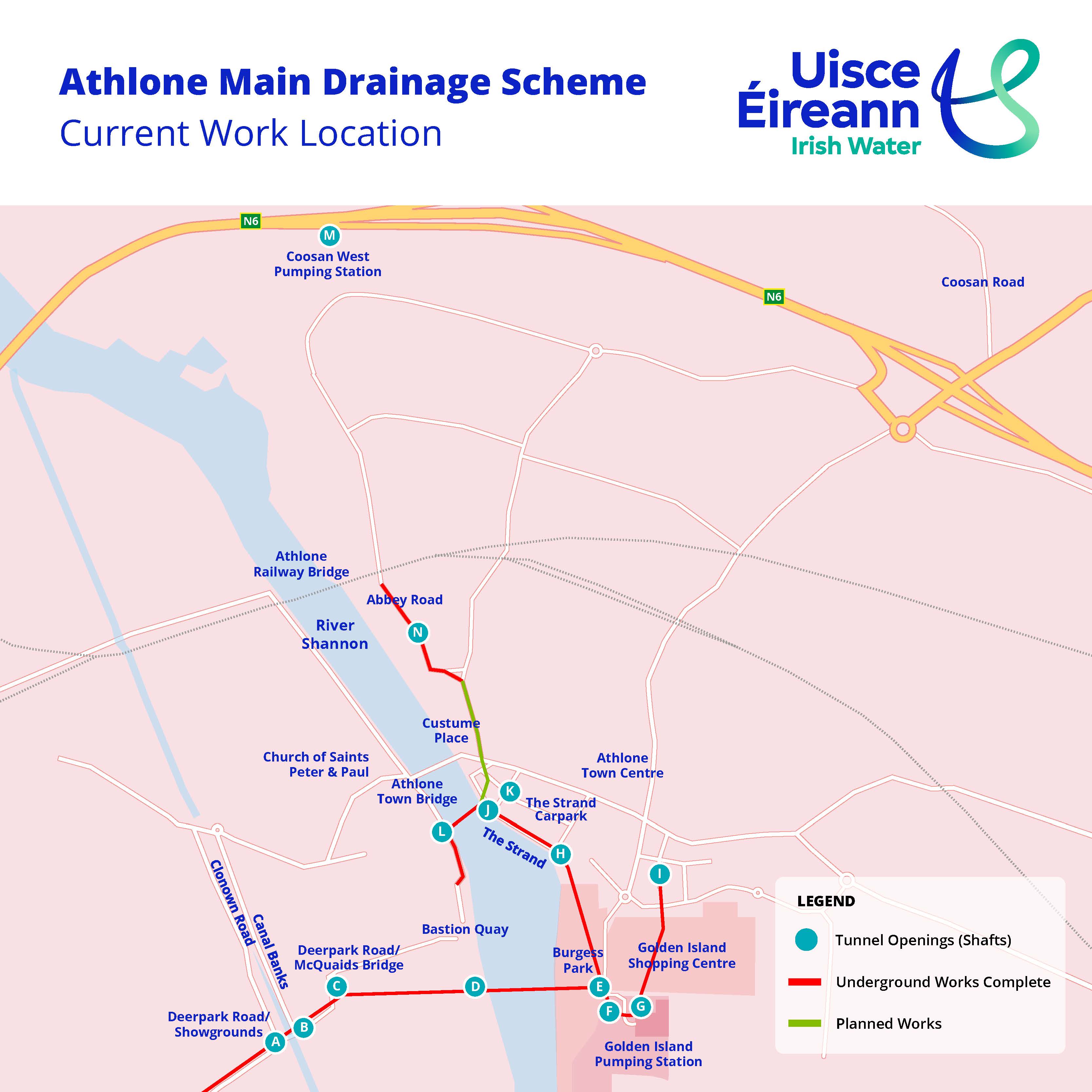 Uisce Éireann Athlone Main Drainage Scheme map update