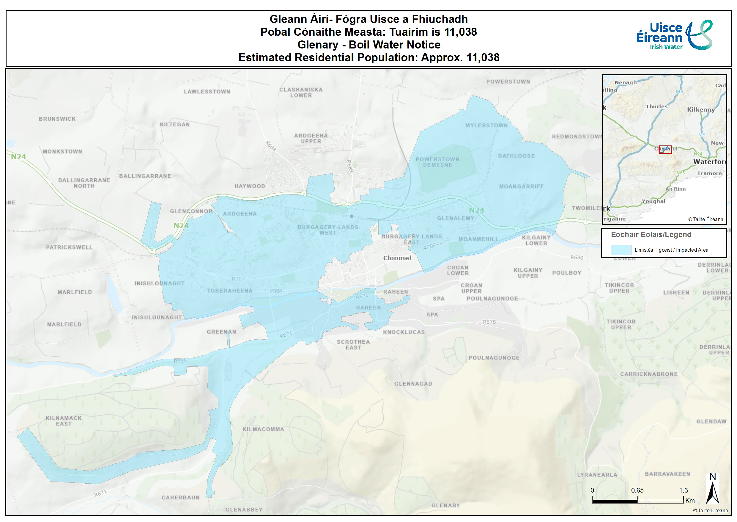 Glenary Area boil water notice infographic