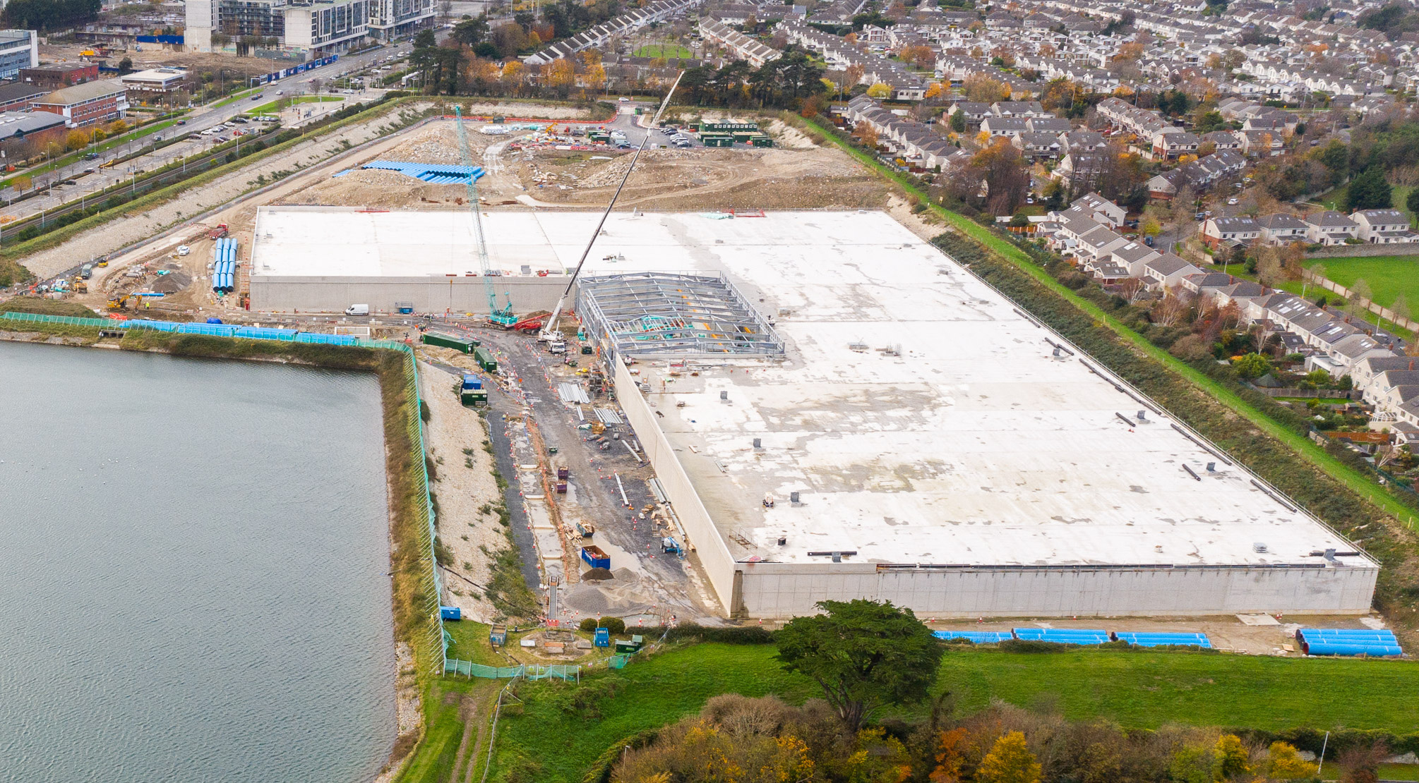 Aerial view of Uisce Éireann works