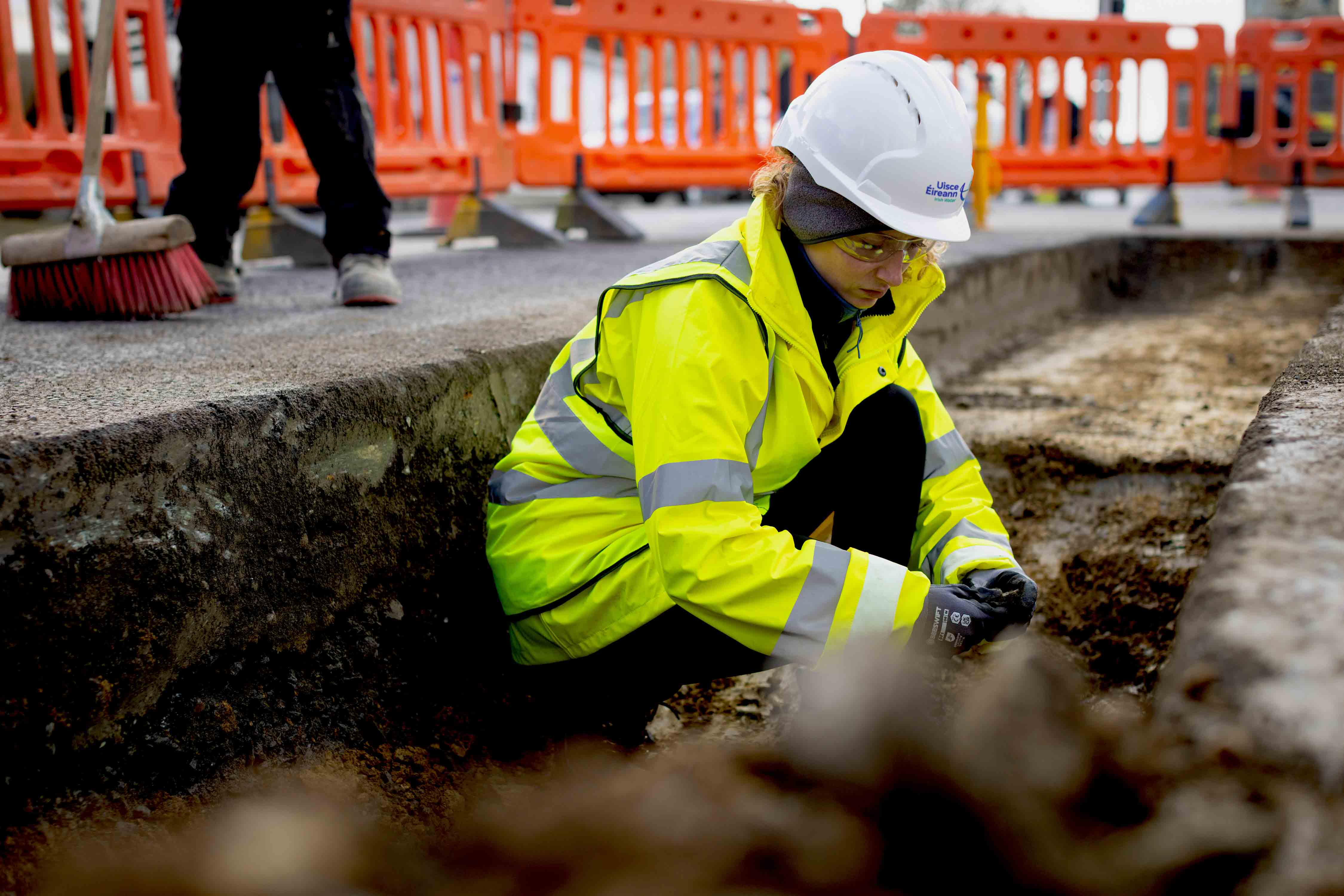 Leakage reduction team working on pipes 
