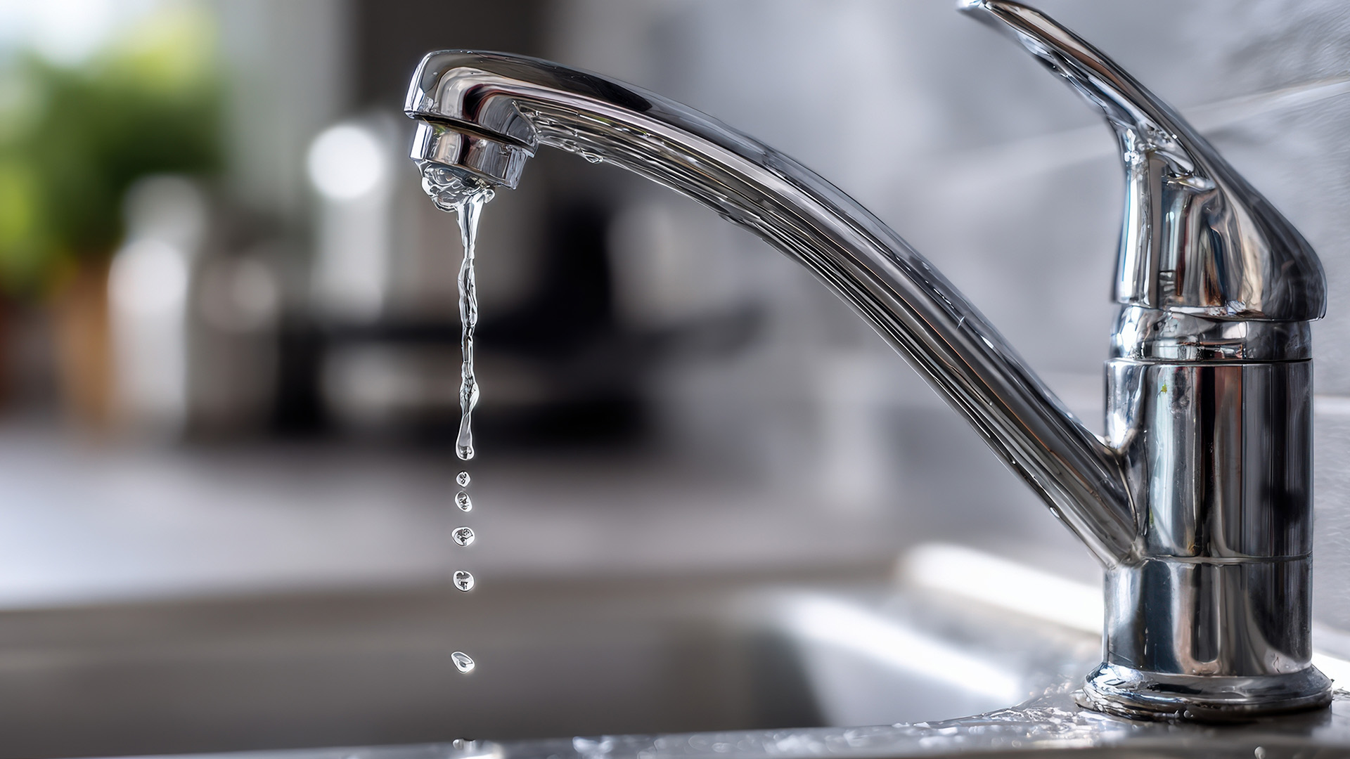 A leaking kitchen tap
