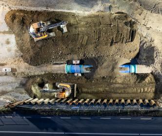 New sections of pipe begin to be covered at the Ballymore Eustace to Saggart critical repairs August 2026